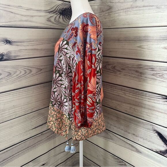 Anthropologie Multicolored Floral Paisley Patterned Blouse - Picture 11 of 13